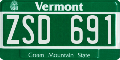 VT license plate ZSD691