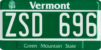 VT license plate ZSD696