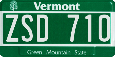 VT license plate ZSD710