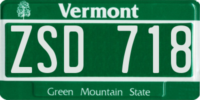 VT license plate ZSD718