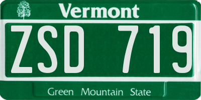 VT license plate ZSD719