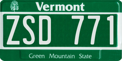 VT license plate ZSD771