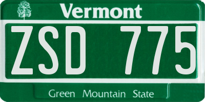 VT license plate ZSD775