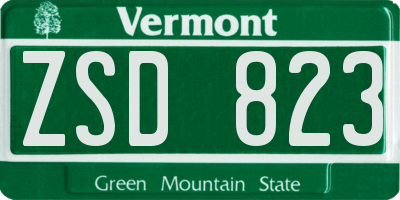 VT license plate ZSD823