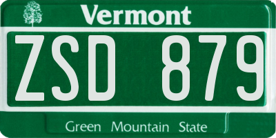 VT license plate ZSD879