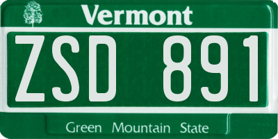 VT license plate ZSD891