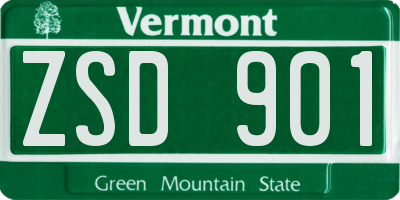 VT license plate ZSD901