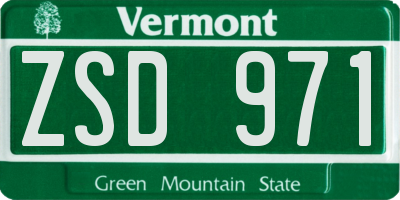 VT license plate ZSD971