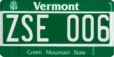 VT license plate ZSE006