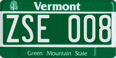 VT license plate ZSE008