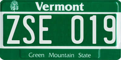 VT license plate ZSE019