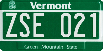 VT license plate ZSE021