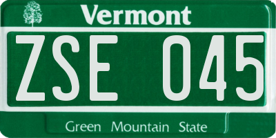 VT license plate ZSE045