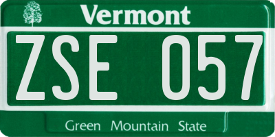 VT license plate ZSE057