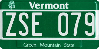 VT license plate ZSE079