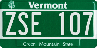 VT license plate ZSE107
