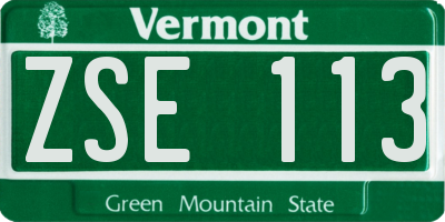 VT license plate ZSE113