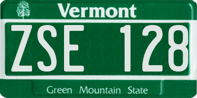 VT license plate ZSE128