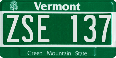 VT license plate ZSE137