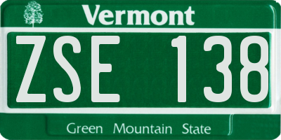 VT license plate ZSE138