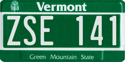 VT license plate ZSE141