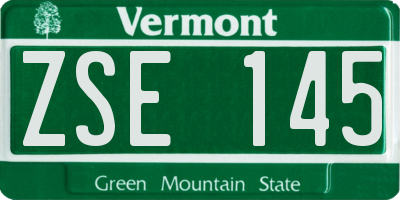 VT license plate ZSE145
