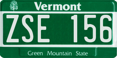 VT license plate ZSE156