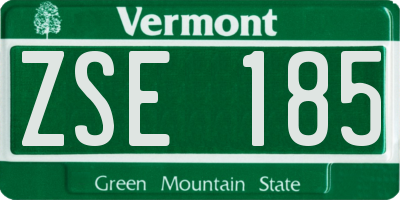 VT license plate ZSE185