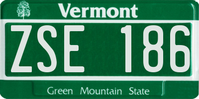 VT license plate ZSE186