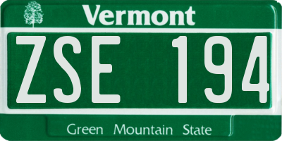 VT license plate ZSE194
