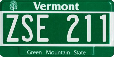 VT license plate ZSE211