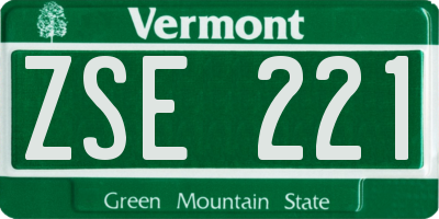 VT license plate ZSE221