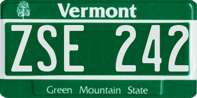 VT license plate ZSE242