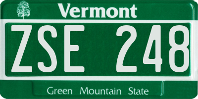VT license plate ZSE248