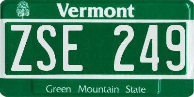 VT license plate ZSE249
