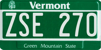 VT license plate ZSE270