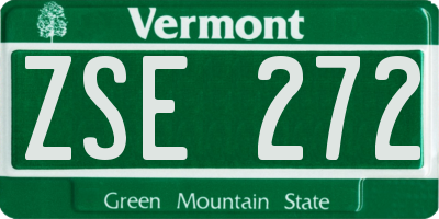 VT license plate ZSE272