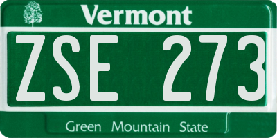 VT license plate ZSE273