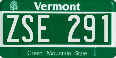 VT license plate ZSE291