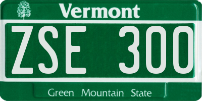 VT license plate ZSE300