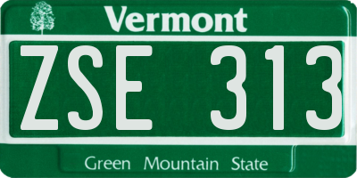 VT license plate ZSE313