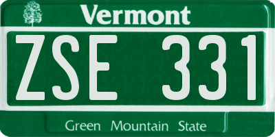 VT license plate ZSE331
