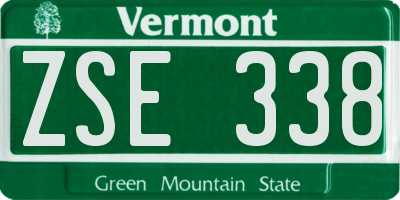VT license plate ZSE338