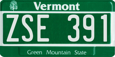 VT license plate ZSE391