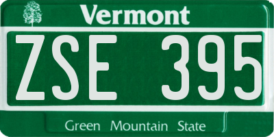 VT license plate ZSE395