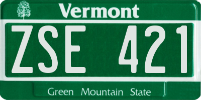 VT license plate ZSE421