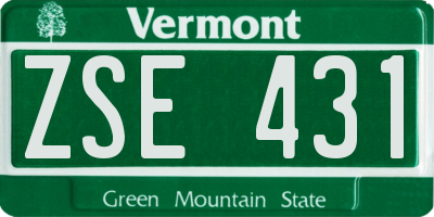 VT license plate ZSE431