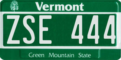 VT license plate ZSE444