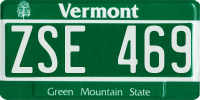 VT license plate ZSE469