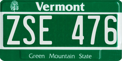 VT license plate ZSE476